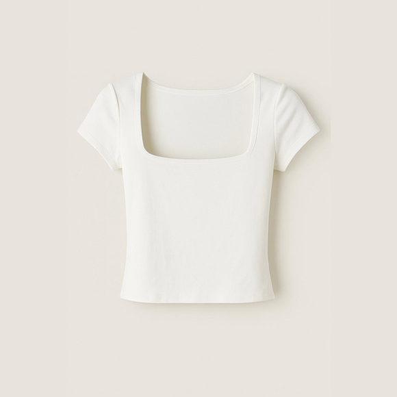 Sincerly Jules Tops - Sincerely Jules Cream Square Neck Tee
